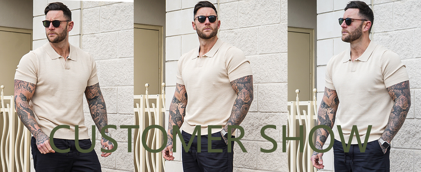 PJ PAUL JONES Polo Shirts for Men Textured Knit Shirts Short
